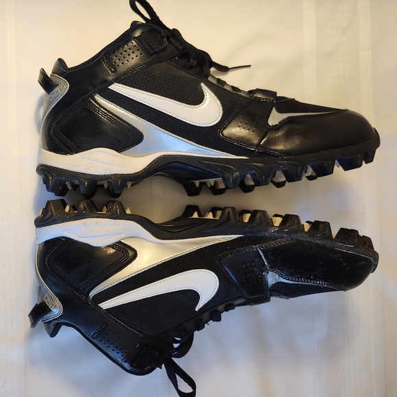 Nike Land Shark Legacy Football Cleats Men's Size 14 Black with White Trim EUC - Picture 2 of 14